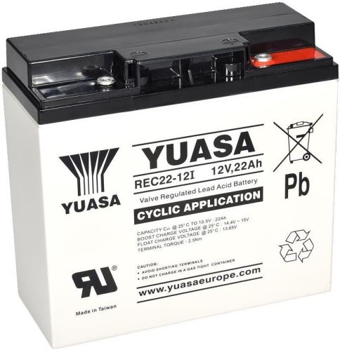 Trakční baterie Yuasa REC22-12I (12V/22Ah)