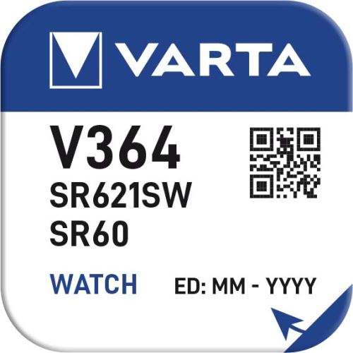 Baterie Varta Watch V 364, SR621SW, hodinková, (Blistr 1ks)