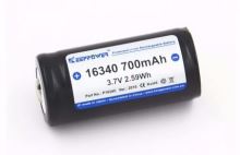 Baterie Keeppower 16340, (CR123), 650mAh, 3,7V, Li-ion, nabíjecí