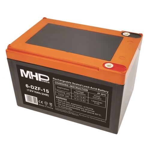 Trakční (gelová) baterie MHPower, 6-dzm-12, 15Ah, 12V ( VRLA )