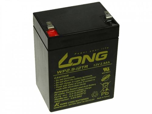 Baterie Long 12V, 2,9Ah olověný akumulátor F1