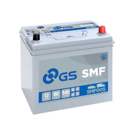 Autobaterie GS SMF/Yuasa 60Ah, 12V, 540A, SMF005 - Japan pravá