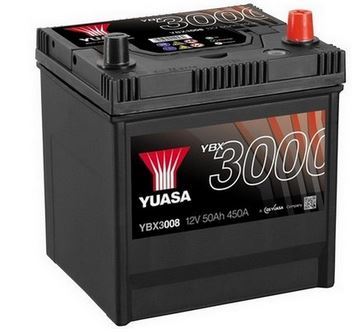 Autobaterie Yuasa YBX3000, 50Ah, 12V, 450A (YBX3008) - Japan Pravá