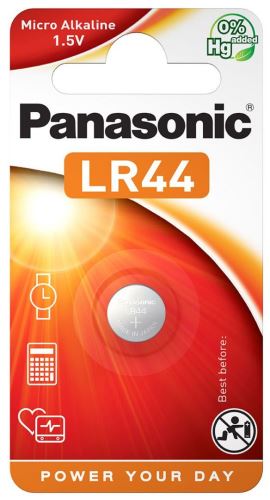 Baterie Panasonic A76, LR44, V13GA, 1BP, Alkaline, 1,5V (Blistr 1ks)