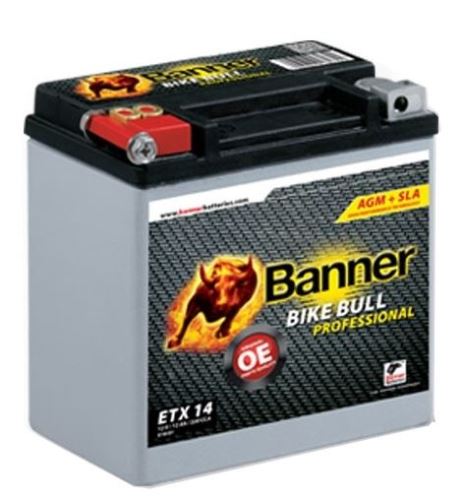 Motobaterie Banner Bike Bull AGM PRO ETX 14, 12Ah, 12V (YTX14-BS)