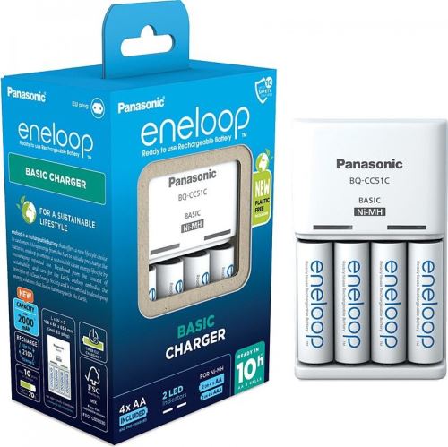 Nabíječka Panasonic Eneloop Charger BQ-CC51E, K-KJ51MCC40E + 4xBK-3MCCE, AA, 2000mAh (6)