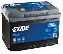 Autobaterie EXIDE Excell 12V, 74Ah, 680A, EB740