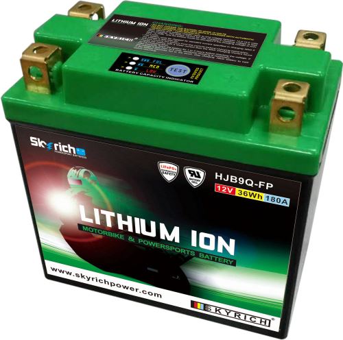 Motobaterie Skyrich HJB9Q-FP Lithium (12V, 3Ah, 180A, 36Wh)