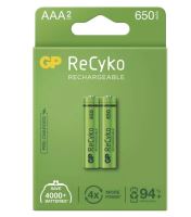 Baterie GP ReCyko 650mAh, HR03 (AAA), Ni-Mh, nabíjecí, (Blistr 2ks), 1032122060