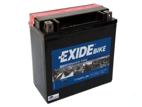 Motobaterie EXIDE BIKE Maintenance Free 18Ah, 12V, 270A, YTX20L-BS (YTX20HL-BS)