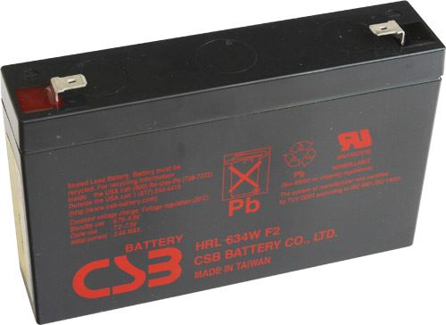 Akumulátor (baterie) CSB HRL634W F2, 6V, 9Ah, Faston 250, široký