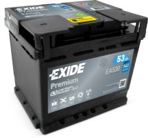 Autobaterie EXIDE Premium, 12V, 53Ah, 540A, EA530, Carbon Boost