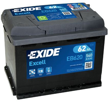 Autobaterie EXIDE Excell 12V, 62Ah, 540A, EB620