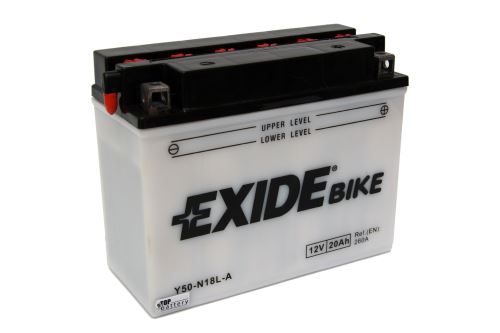 Motobaterie EXIDE BIKE Conventional 20Ah, 12V, 260A, Y50-N18L-A