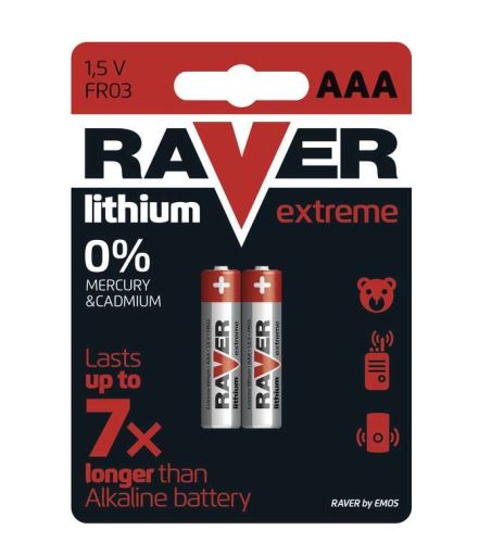 Baterie RAVER FR03, Lithium, AAA, (Blistr 2ks)