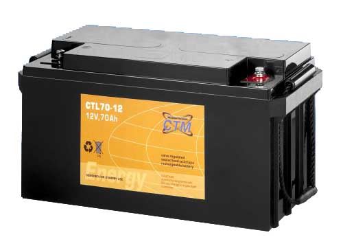 Akumulátor (baterie) CTM/CTL 12-70, (70Ah - 12V - závit M6)