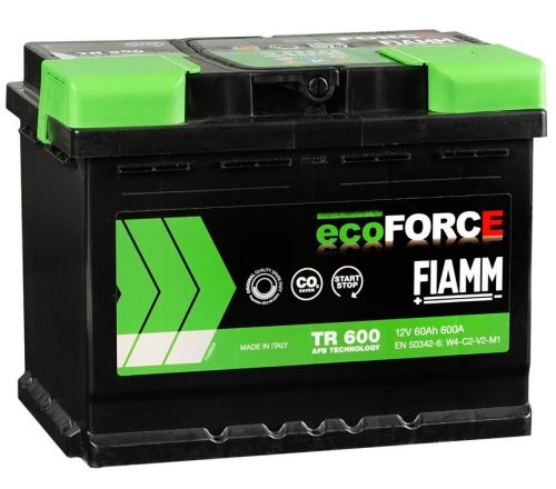 Autobaterie Fiamm EcoForce AFB, EFB (Start-Stop) 12V, 60Ah, 600A, TR600, 7906488