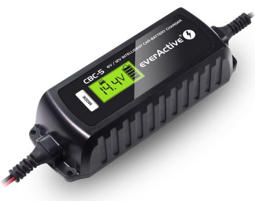 Nabíječka Everactive CBC-5 ( 0,8A / 3,8A) pro 6V/12V Gel / AGM / olověná, LCD