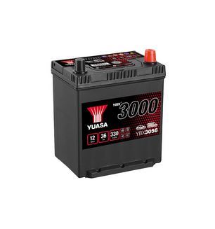 Autobaterie Yuasa YBX3000, 36Ah, 12V, 330A (YBX3056) - Japan Pravá s patkou (1)