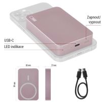 Powerbanka EMOS WI 1046, 10 000 mAh, 20 W+Wireless, lososová (2)