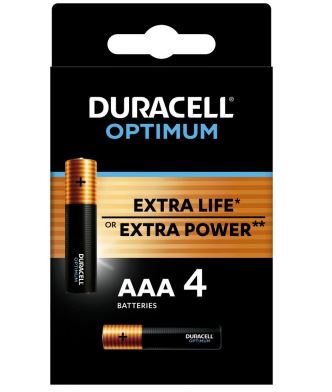 Baterie Duracell Optimum, AAA, LR03, alkaline (Blistr 4ks)