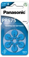 Baterie do naslouchadel Panasonic PR675(44H)/6LB, Zinc-Air (Blistr 6ks)