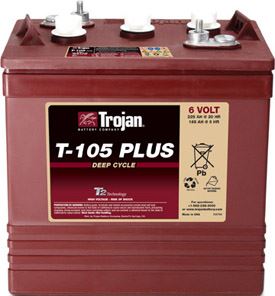 Trakční baterie Trojan T 105 Plus (3 / 9 GiS 197 BS Plus, 225Ah, 6V - průmyslová profi