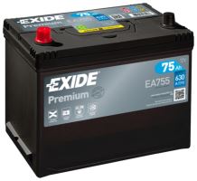 Autobaterie EXIDE Premium, 12V, 75Ah, 630A, EA755, Carbon Boost, Levá