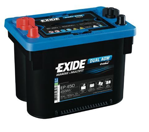 Trakční baterie EXIDE DUAL AGM, 12V, 50Ah, 750A, EP450