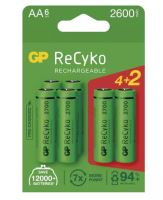 Baterie GP ReCyko 2700 AA, HR6, Ni-Mh, nabíjecí, 1032226270 (Blitr 6ks)