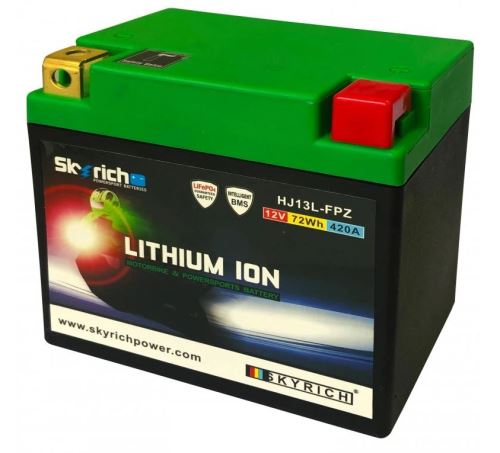 Motobaterie Skyrich HJ13L-FPZ Lithium (12V, 6Ah, 420A, 72Wh), náhrada HY110 Afrika Twin