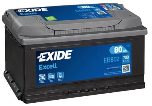Autobaterie EXIDE Excell 12V, 80Ah, 700A, EB802