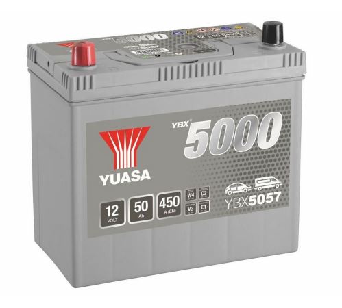 Autobaterie Yuasa Silver High Performance 50Ah, 12V, 450A (YBX5057) - Japan Levá (1)