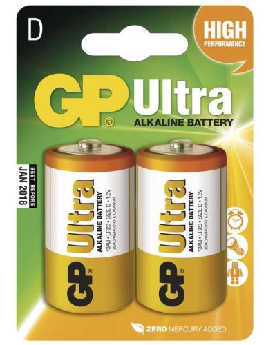 Baterie GP 13AU Ultra Alkaline, R20, D, (Blistr 2ks)