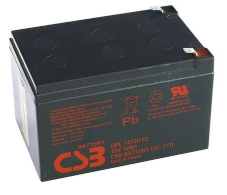 Akumulátor (baterie) CSB GPL12120F2, 12V, 12Ah, Faston 250, široký