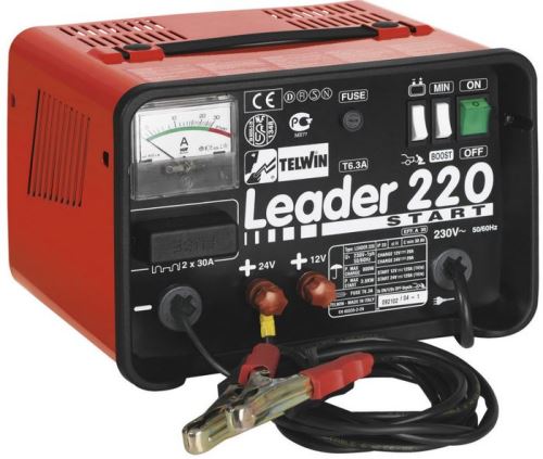 Nabíječka autobaterií Telwin Leader 220 Start, 12V/24V (1)
