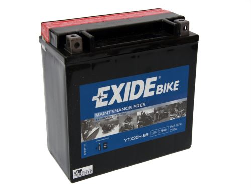 Motobaterie EXIDE BIKE Maintenance Free 18Ah, 12V, 270A, YTX20-BS (YTX20H-BS)
