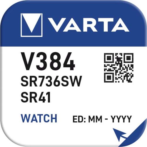 Baterie Varta Watch V 384, SR41W, hodinková, (Blistr 1ks)