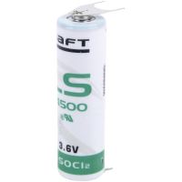 Baterie Saft LS14500PF, 3,6V, (velikost AA), 2600mAh, (s vývody 3pin, plusový pól: 2pin)
