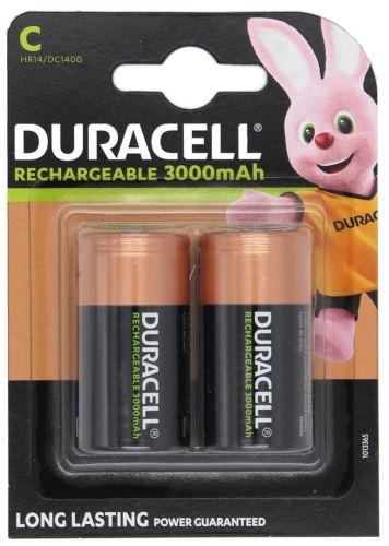 Baterie Duracell Stay Charged, C, HR14, 3000mAh, nabíjecí, (Blistr 2ks)