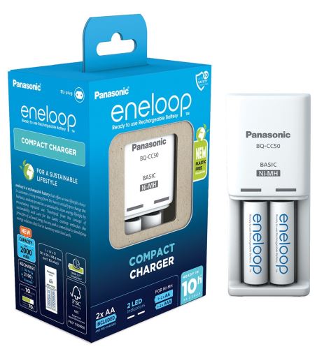 Nabíječka Panasonic Eneloop Charger BQ-CC50 + 2xBK-3MCCE, AA, 2000mAh (1)