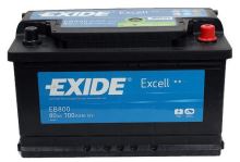 Autobaterie EXIDE Excell 12V, 80Ah, 640A, EB800