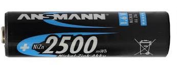 Baterie Ansmann Ni-Zn Mignon AA, 1,6V, 2500mWh, nabíjecí, 1ks