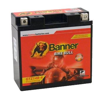 Motobaterie Banner Bike Bull GTZ14-4, 12V, 12Ah, Levá