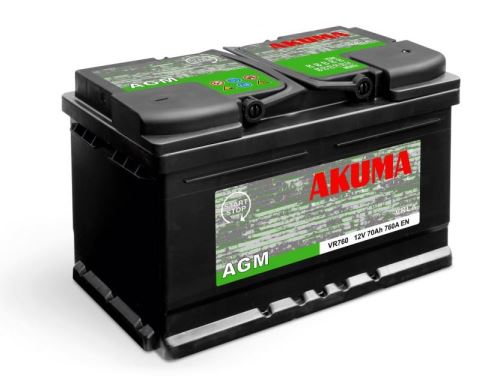 Autobaterie Akuma AGM (Start-Stop) 12V, 80Ah, 800A, 7905521, VR800