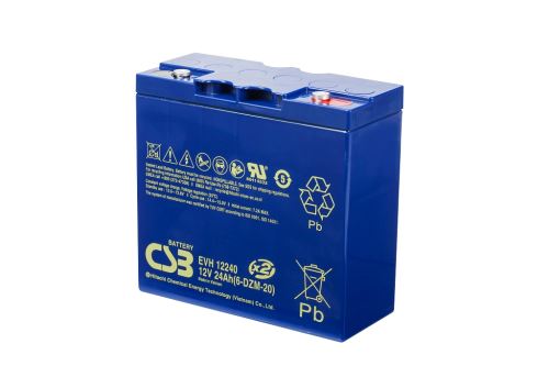 Akumulátor (baterie) CSB EVH12240 (6-DZM-20) 12V, 24Ah, šroubová spojka M5
