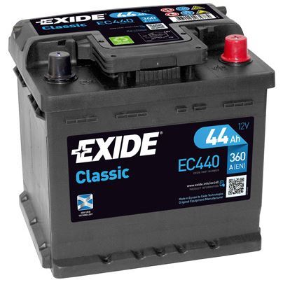 Autobaterie EXIDE Classic, 12V, 44Ah, 360A, EC440