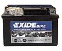 Motobaterie EXIDE BIKE Factory Sealed 3Ah, 12V, 50A, AGM12-4 (YTX4L-BS)
