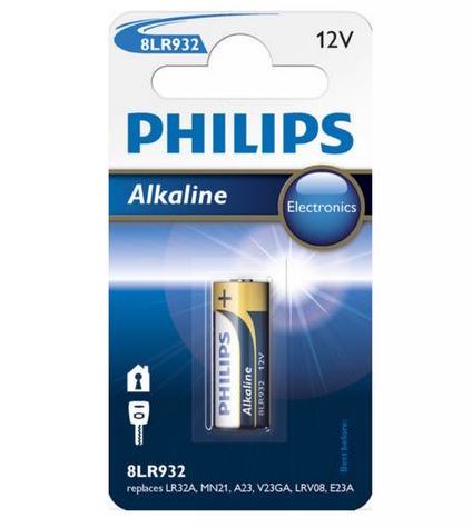 Baterie Philips 23AE, LRV08, 23A, Alkaline, 12V, (Blistr 1ks)