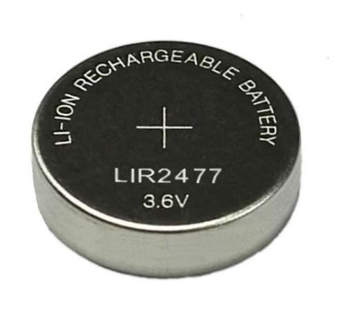 Knoflíkový akumulátor LIR2477, 3,6V, Li-Ion, nabíjecí, (Blistr 1ks) (1)